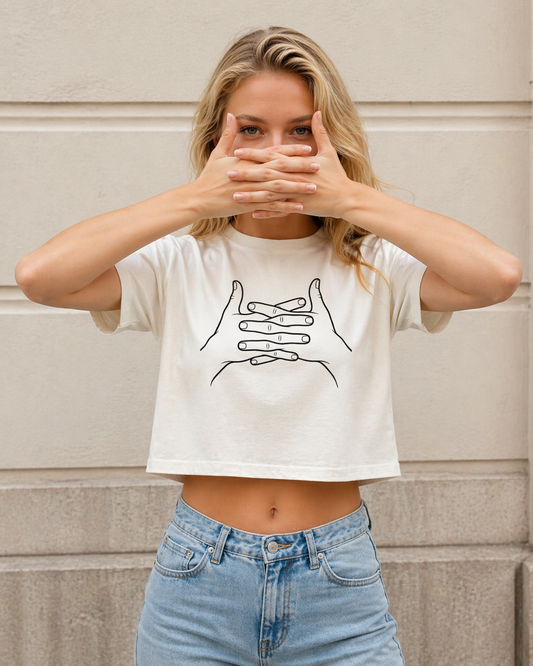 Hand Mask Women’s Crop Top
